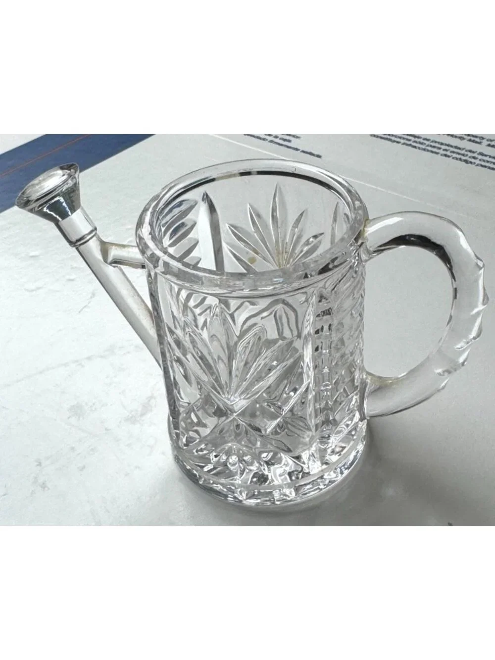 Miniature Lead Crystal Watering Can Toothpick Holder